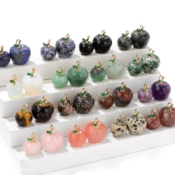 Natural Stone Apple Shape Gems Pendants Opal Rose Quartzs Lapis Lazuli Pendant Healing Yoga Home Decoration Making DIY Jewelry
