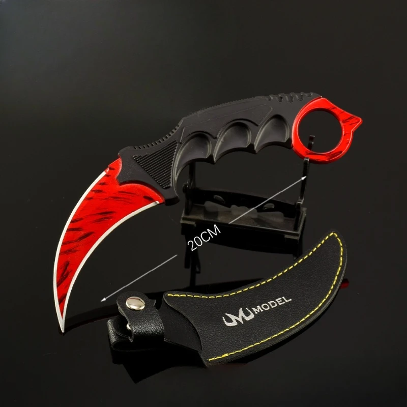 20cm/7.87in Gadżety do gier Crimson Web Claw Knife z kaburą Model broni Melee Sword Metal Craft Ornament Boy Toy Gift