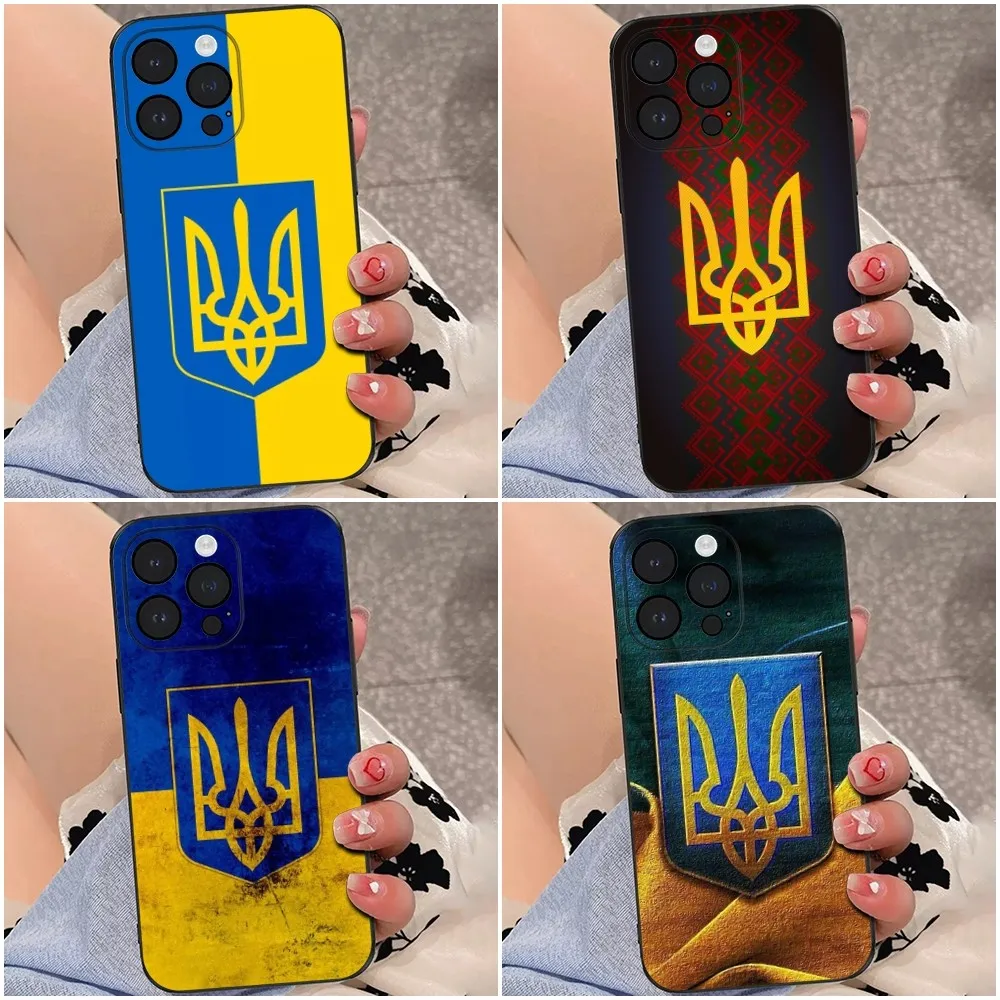 U-Ukraine Flag  Phone Case For iPhone 16,15,14,13,12,Pro,Max,11,7,8,Plus,XR,XS Max Shockproof Silicone Soft Shell