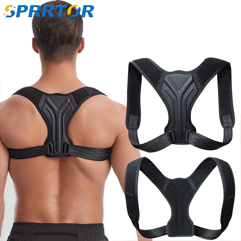 

Adjustable Back Shoulder Posture Corrector Belt Clavicle Spine Support Reshape Your Body Home Office Sport Upper Back Neck Brace