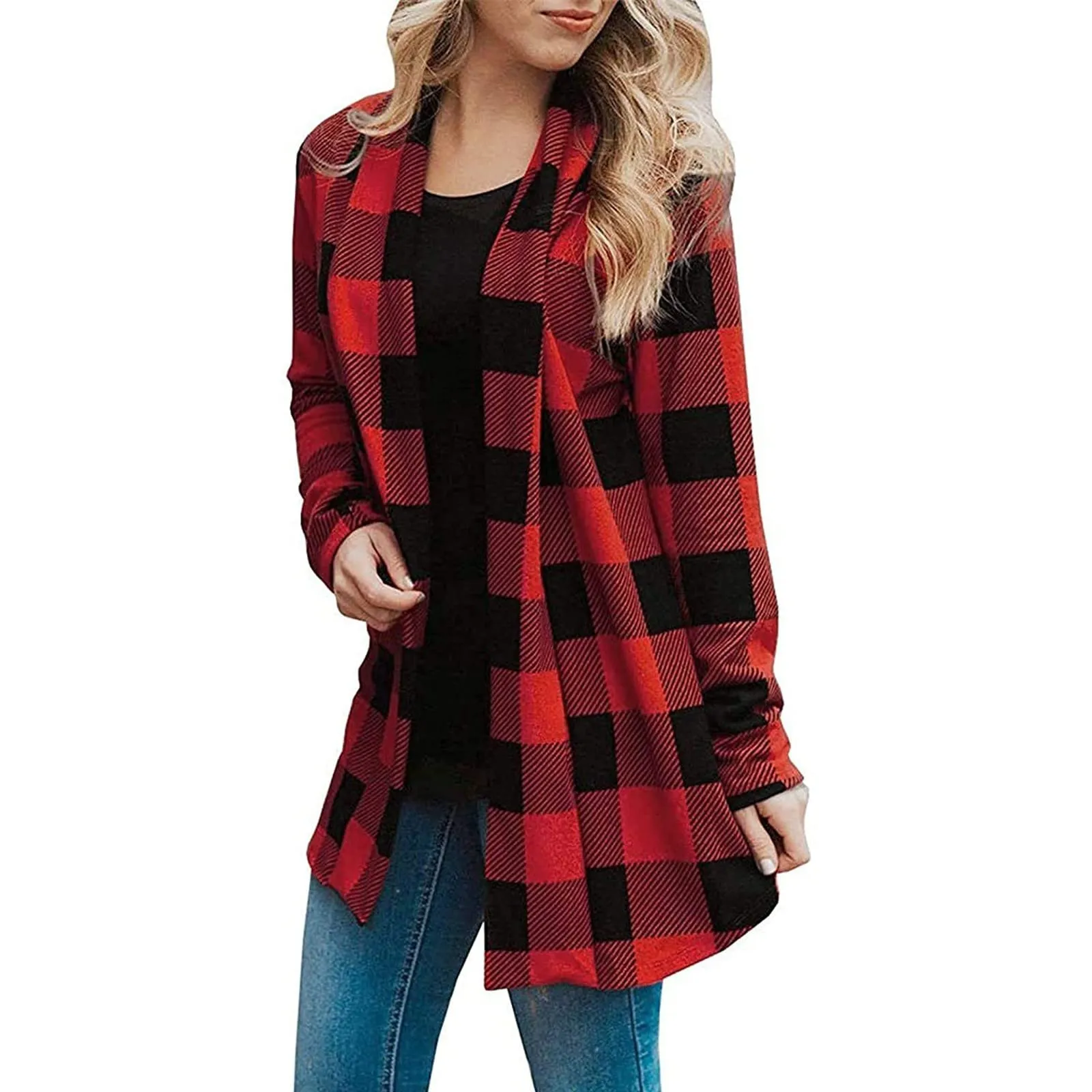 Autumn New Arrival 2024 Long Tops Flannel Plaid Shirt Women Plus Size Button Up Shirts Long Sleeve Casual Loose Cotton Cardigan