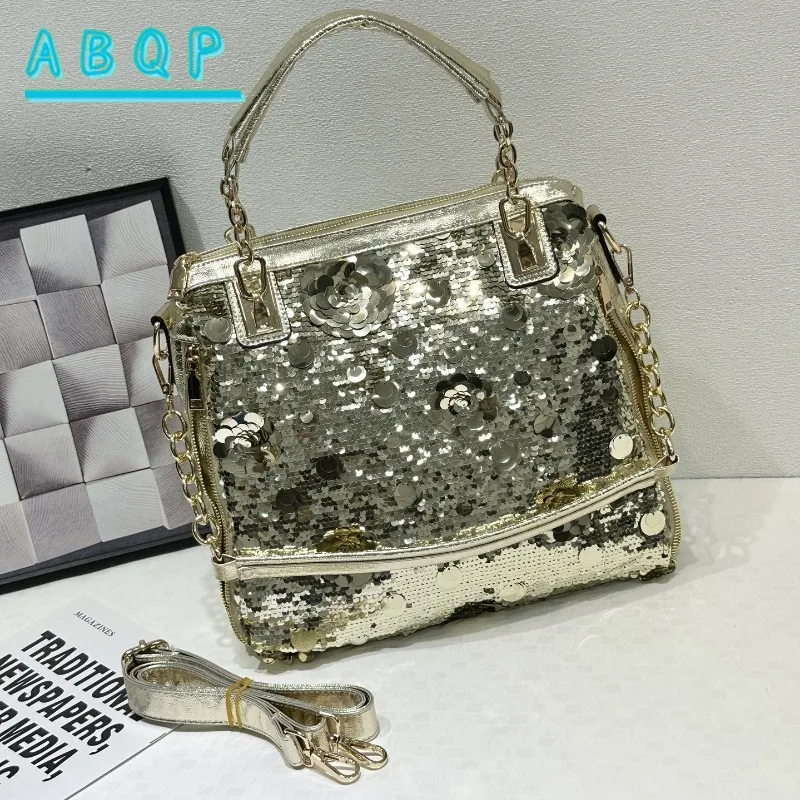 Women's Handbag Luxury Brand Flower Sequined Women's Shoulder Messenger Bag Sequined Large Capacity Fashion Casual Women's Bag