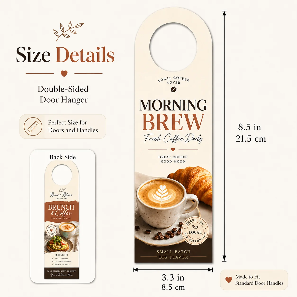 Personalized Door Hanger Double Sided Door Sign Custom Die Cut Hotel Promotion Card 250g White Cardboard for Inns Guest Rooms