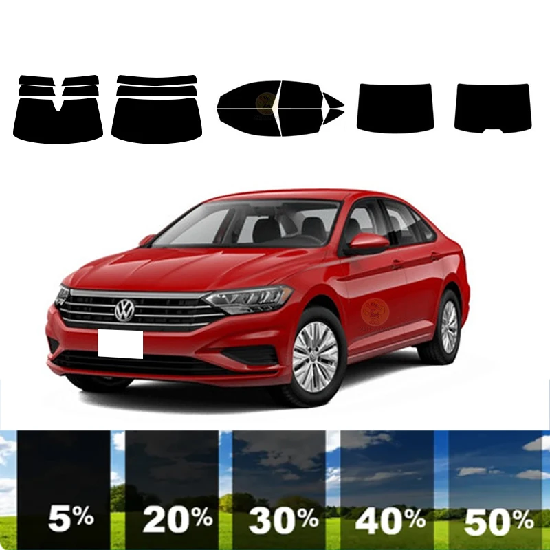 precut Removable Window Tint Film For Car 100% UVR 5%-35%VLT Heat Insulation Carbon ﻿For VOLKSWAGEN JETTA 4 DR SEDAN 2019-2023