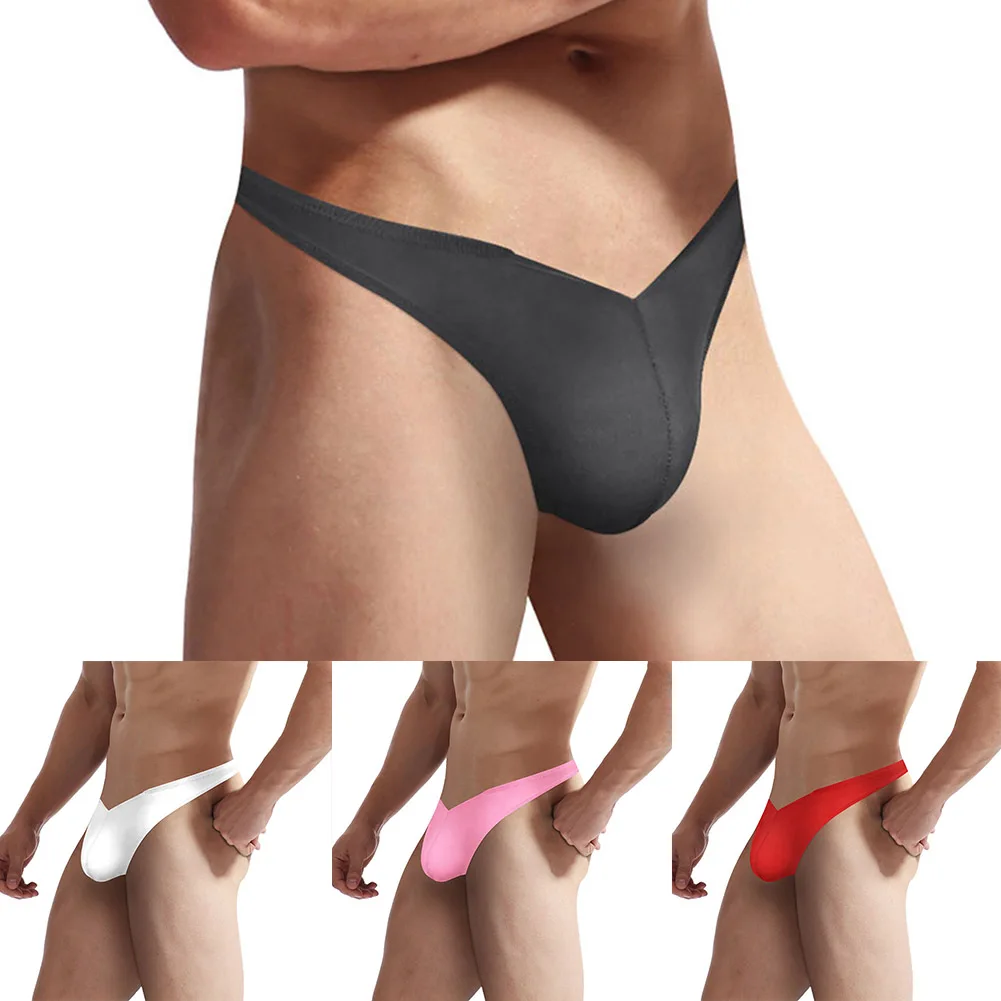 

Men Enhance Pouch Thong Bikini G-String Minikini Tangas Posing Underwear T-back Beachwear Smooth Sleepwear