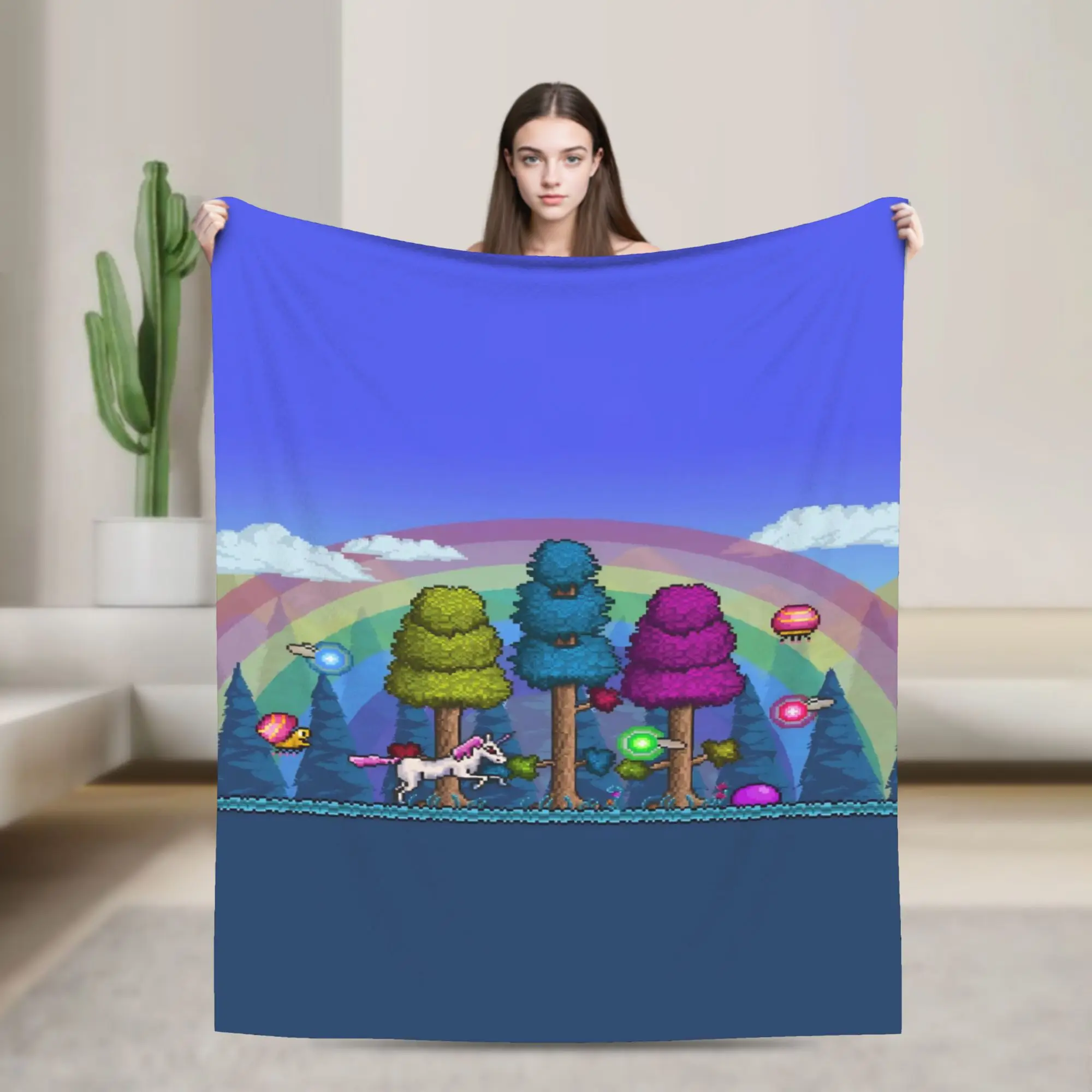 Terrarias Blankets Velvet  Relax Lightweight Thin Throw Blankets for Bed Plush Thin Quilt