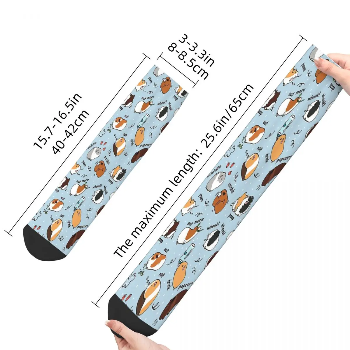 Calcetines con estampado de conejillo de indias para hombre y mujer, medias de verano de animales, diario para hacer lista, fondo azul, Cavia