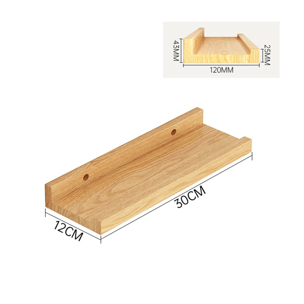 

Wall Shelf Household Living Room Wall Rack Perforated Word Board Book Rack Wall Decoration Solid Wood Small Shelf 30cm