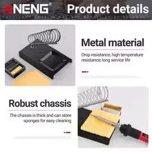 ANENG Soldering Iron Stand Kit Bakelite Square With Cleaning Sponge Optional 5Pcs Tips For Electronic DIY Welding Repair Tools