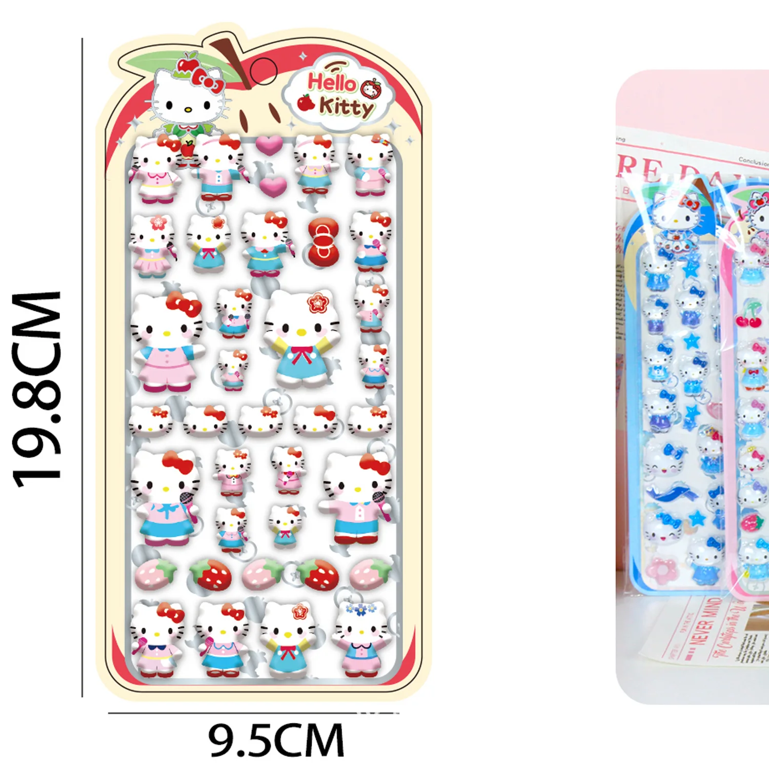 New model Hello Kitty Stickers, 3D Embossed Decals for Notebook Phone Case Photo Album Dairy