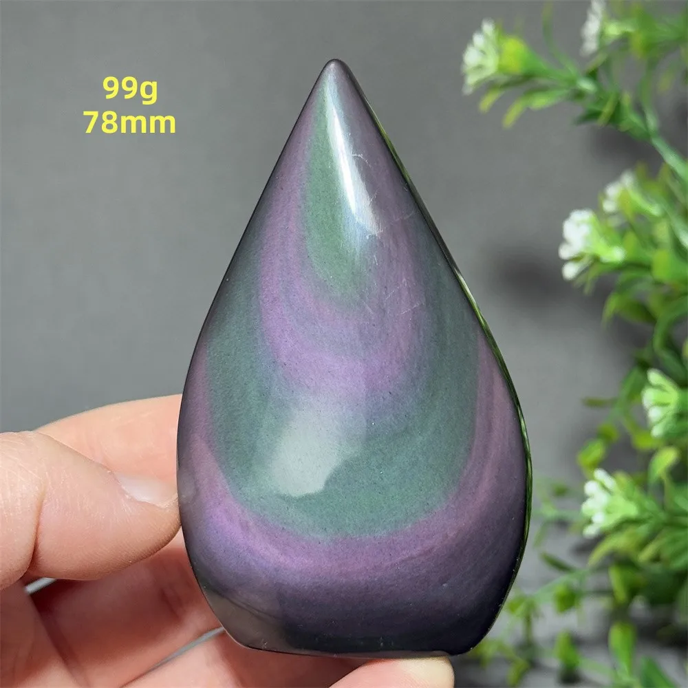 Natural Rainbow Obsidian Mineral Crystal Free-Form Torch Home Lucky Ornaments Reiki Spiritual Meditation Energy Gem