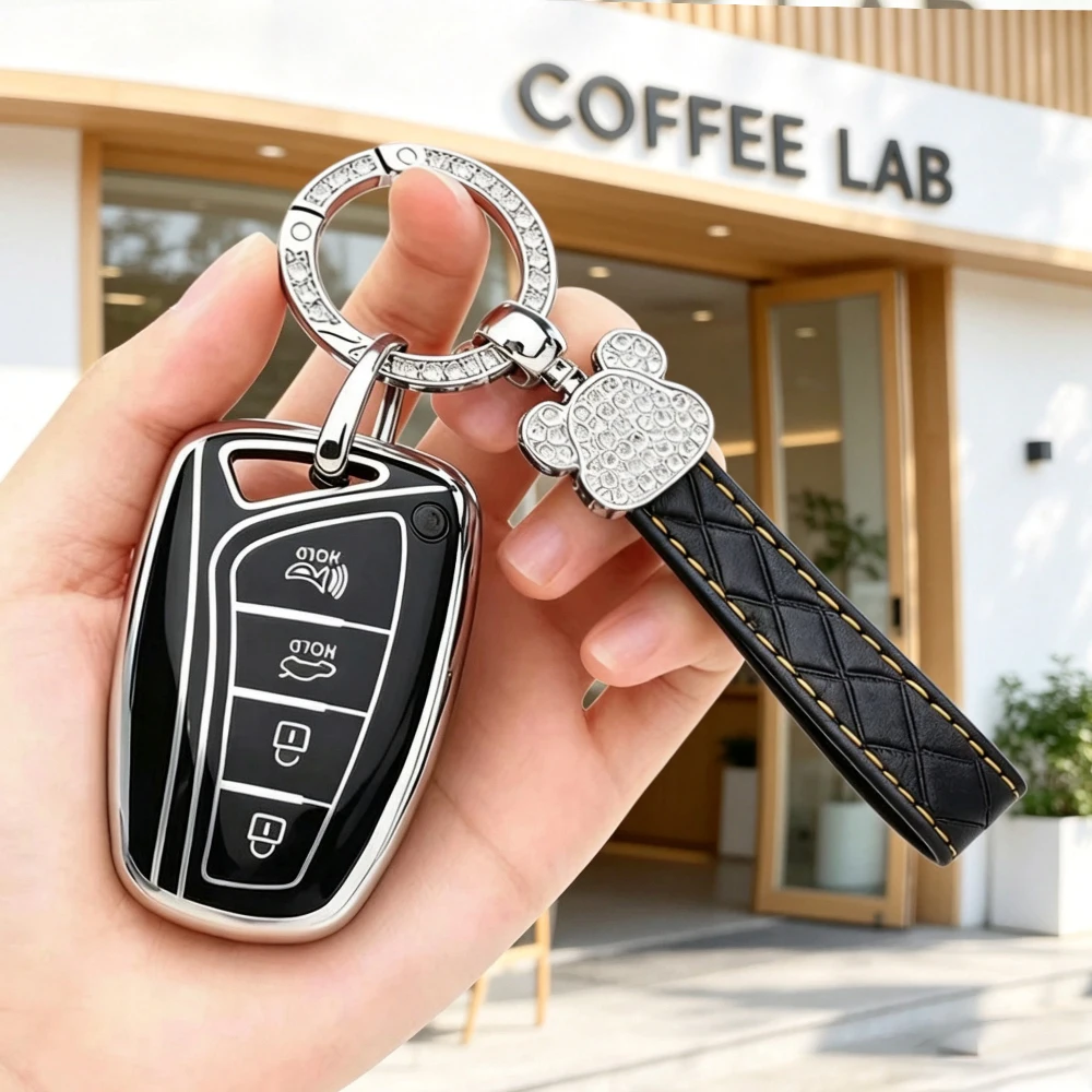 TPU Remote Key Case Cover Holder for Hyundai Genesis G80 Grandeur HG Sedan Santa Fe 3DM Grand SantaFe IX45 EQUUS Azera Shell Fob