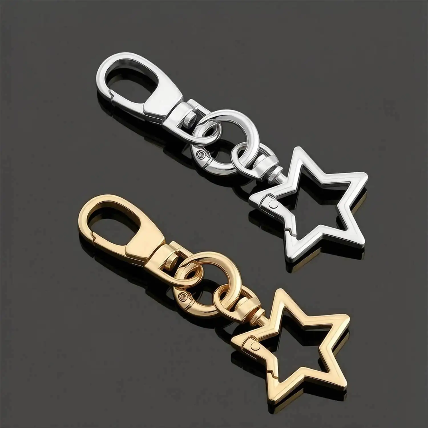 2pcs Metal Keychains Keyring Clip Holder Key Chain Ring for Accessories Women Men, Home Car Keys