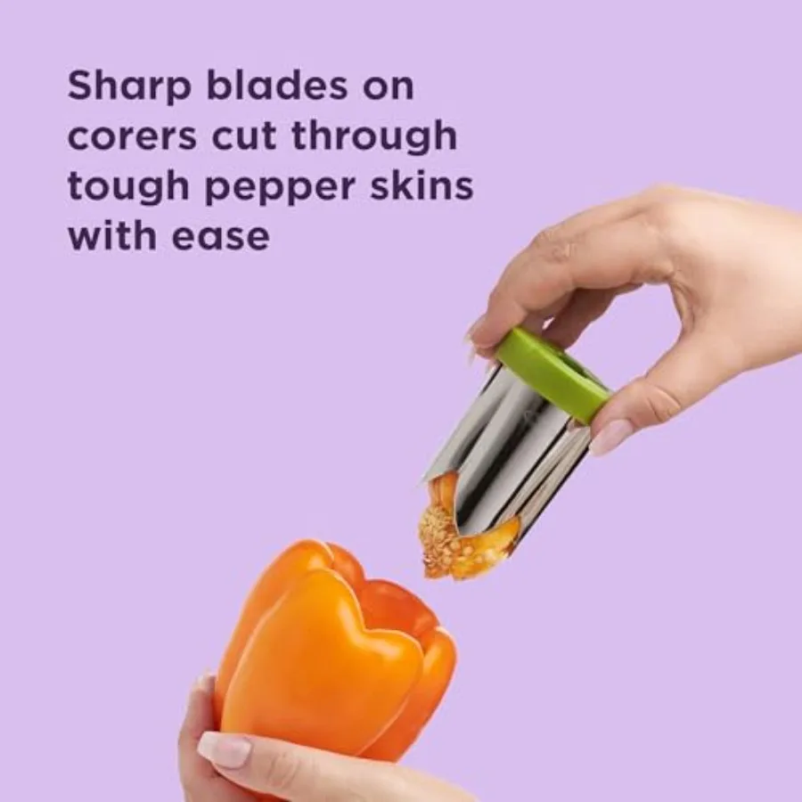 2in1 Peper- en Jalapeno-boorset met genesteld ontwerp voor efficiënte opslag Moeiteloos ontzaaien en snelle voedselbereiding