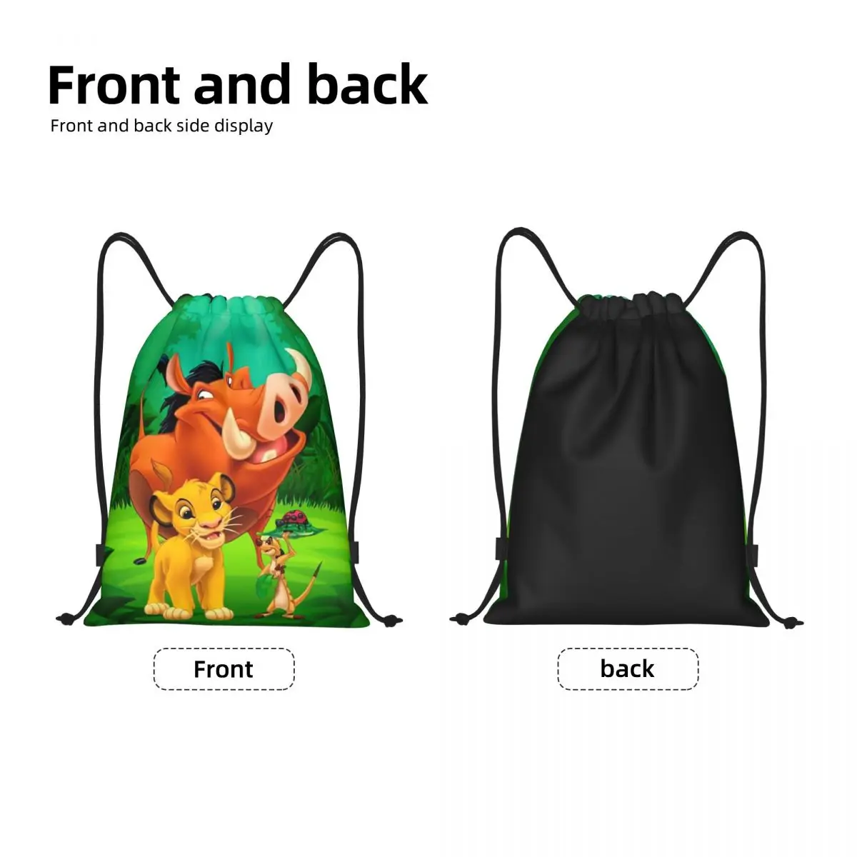 Custom The Lion King borsa con coulisse donna uomo pieghevole sport Gym Sackpack Training Storage zaini