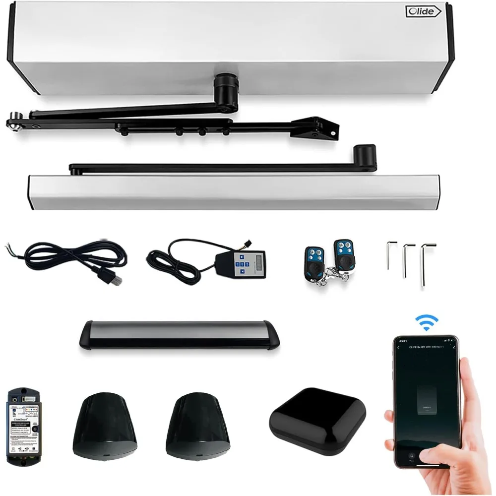 The automatic door closer is triggered by the dog, WiFi controller + wireless pet detection sensor, mobile phone app control