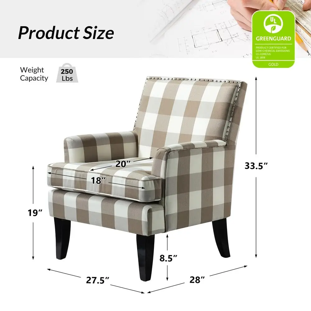 

Современное акцентное кресло с подлокотниками и деревянными ножками, кресло в стиле середины века с высокой спинкой, мягкими подлокотниками и удобное в использовании.