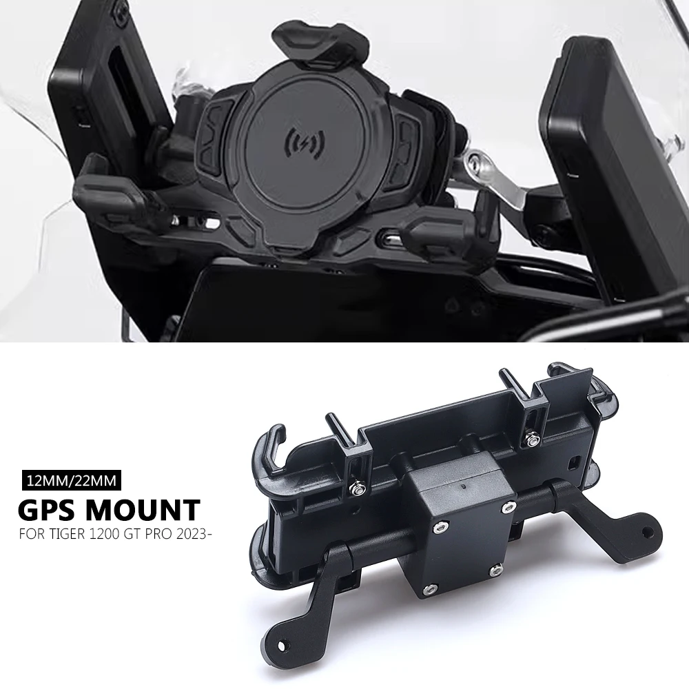 

12MM/22M GPS Navigation Bracket For Tiger1200 Tiger 1200 GT Pro 2023- Motorcycle Smartphone Stand Mobile Phone USB Charge Holder