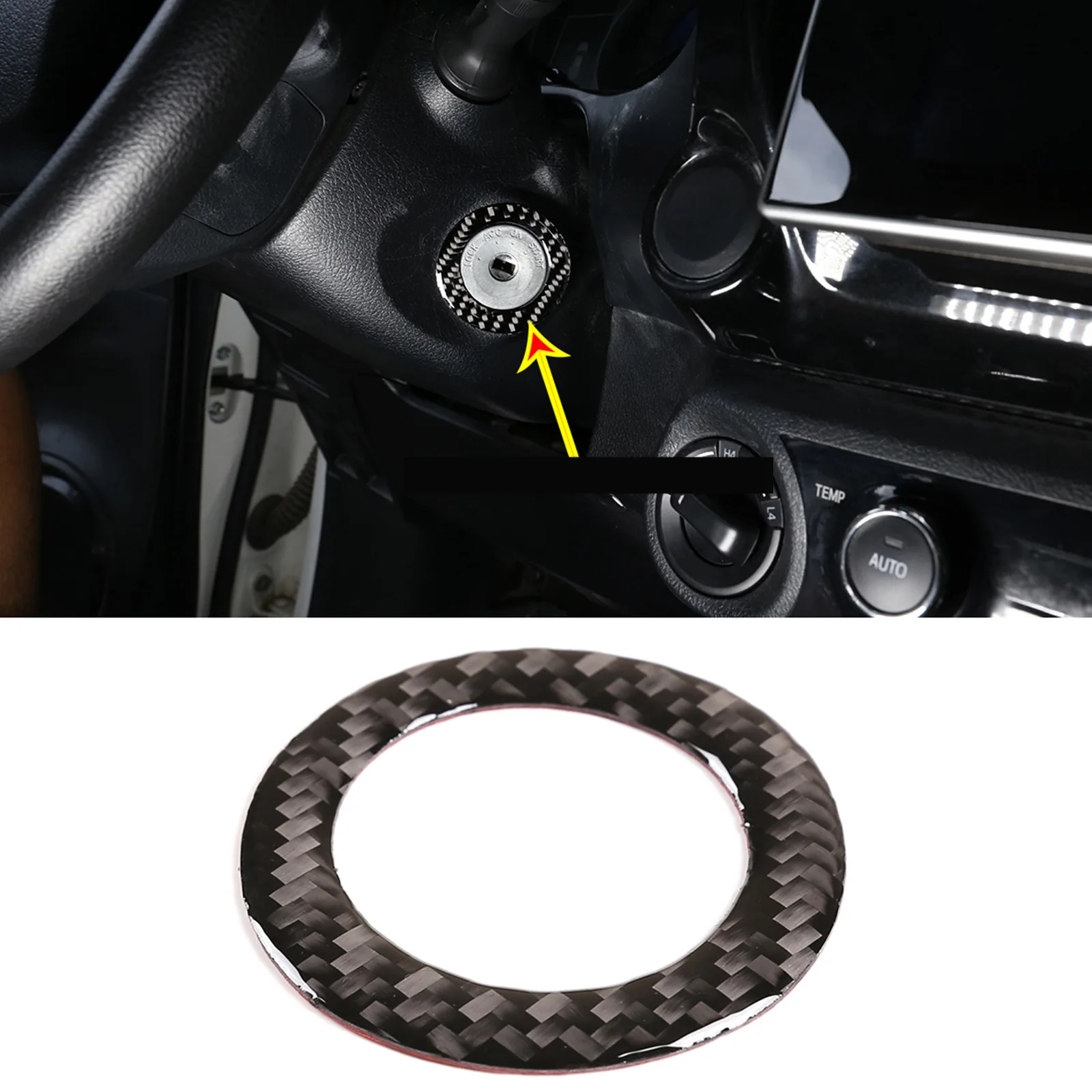 car keyhole rings, real suitable for 15-22 Toyota Hailax carbon fiber soft accessories