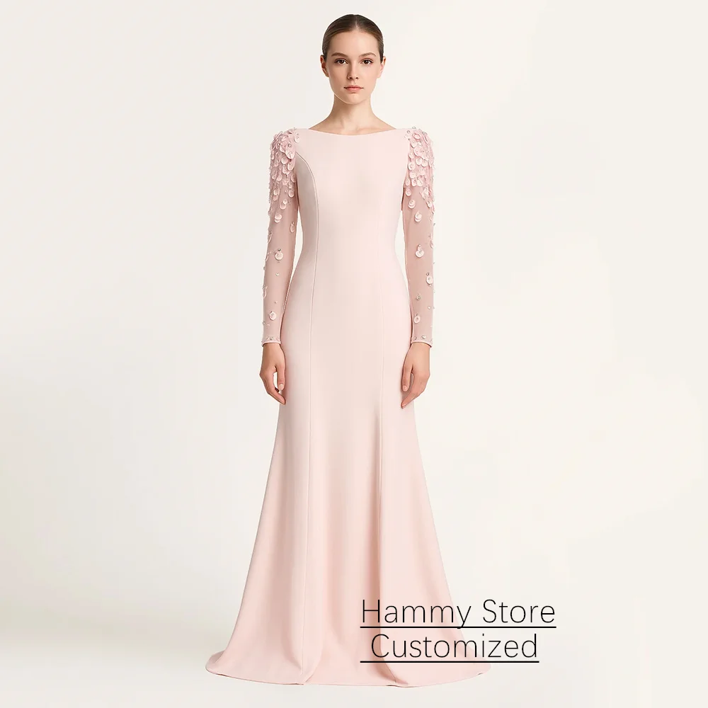 Suknie wieczorowe w stylu arabskim, syrenka, szyte na miarę, dekolt okrągły, cekiny, kamienie, suknia balowa, فستان سهرة نسائي