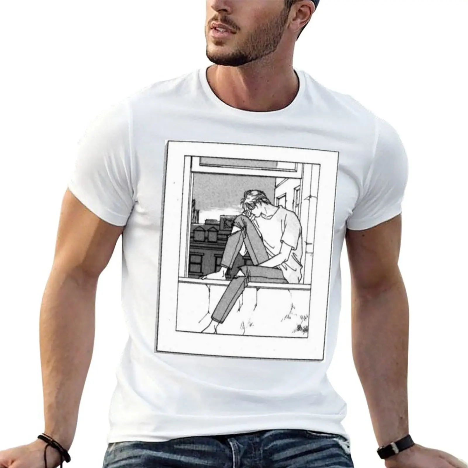 

Banana Fish: Ash (Dawn) T-Shirt mens graphic t shirts man t shirt cotton high quality t shirts for man slim fit T-shirt