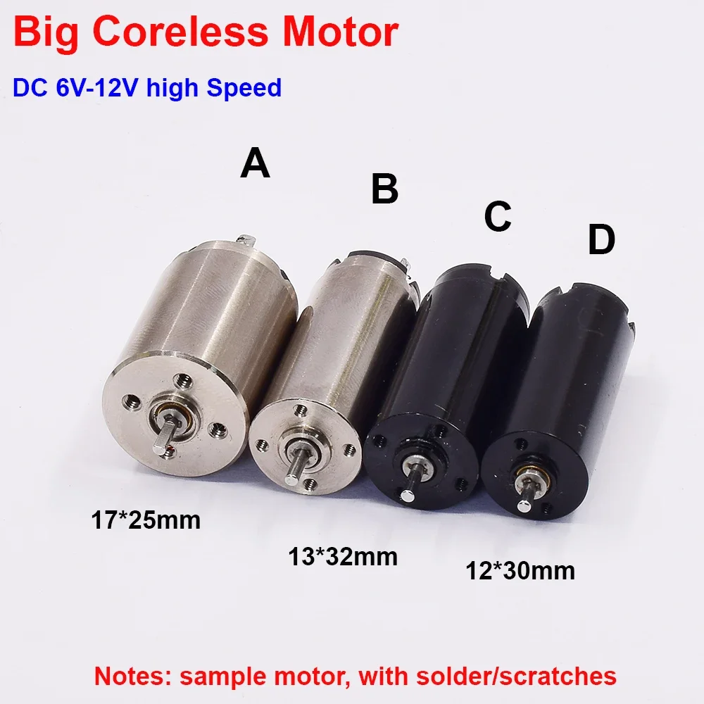 DC 6V-12V 1725/1332/1230 17mm/13mm/12mm Big Coreless Motor For Grinding Machine Rotary Tattoo Machine Replace Maxon Faulhaber