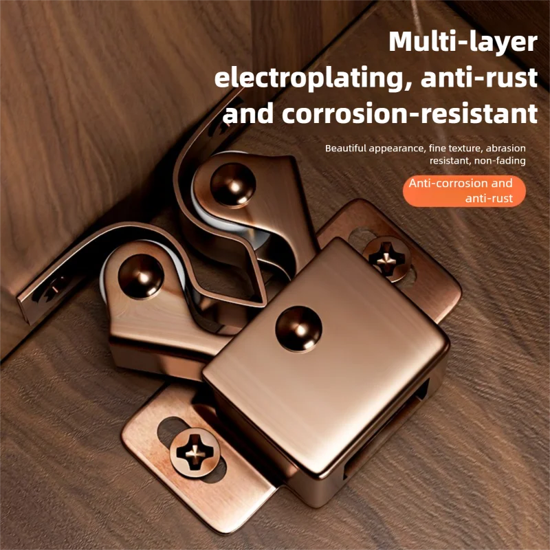 Magnetic Dual Wheel Spring Lock Buckle Touch Bead Press Door Fixed Lock for Home Wardrobe And Low Foot Cabinet