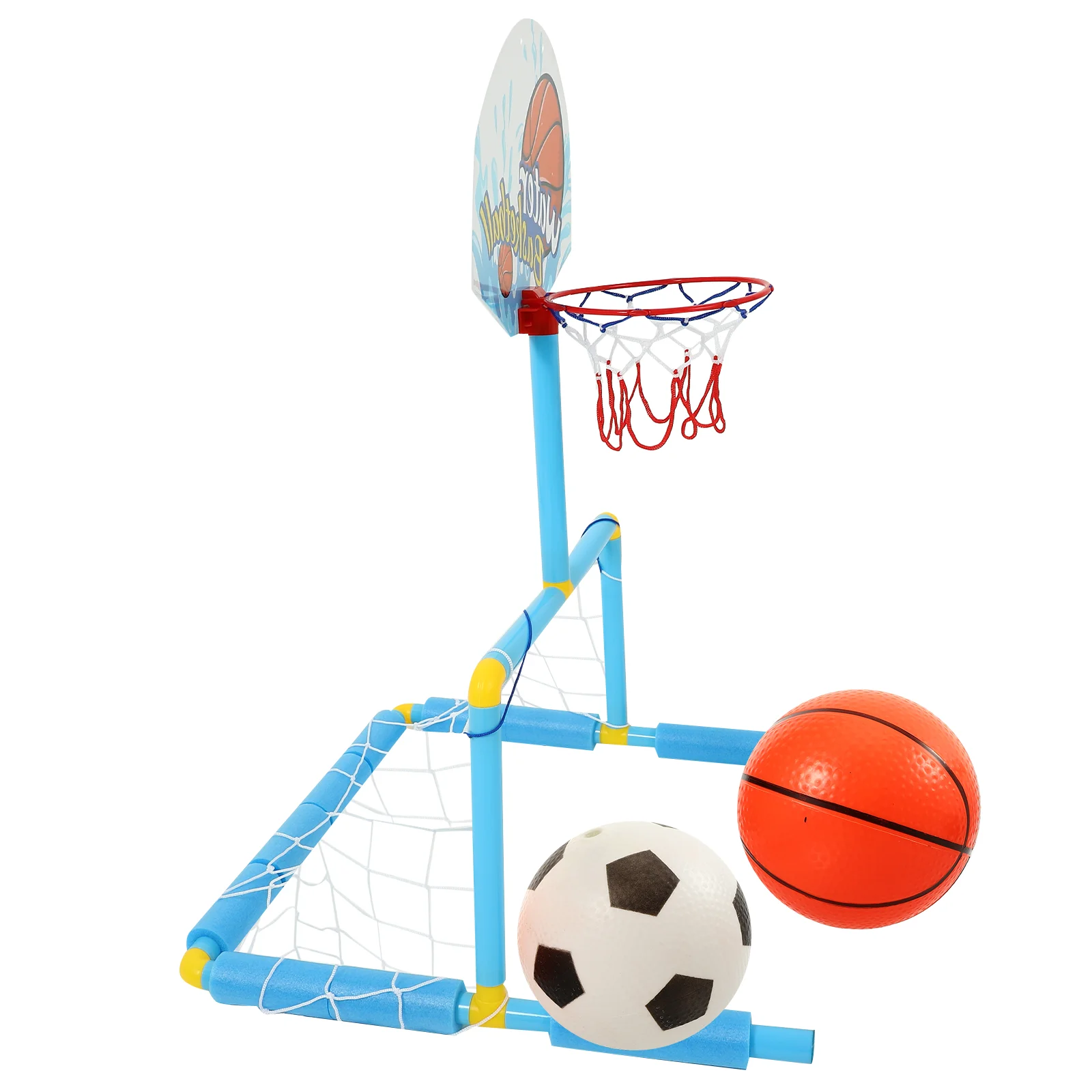 

Football Goal Basketball Hoop Swim Pool Toy Soccer Net Swimming Door Fun Stand Interactive for Kids