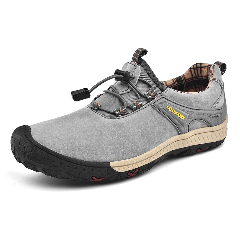 Outdoor Shoes Hiking Men Sneakers Sping Casual Men Shoes Breathable Suede Leather Shoe Anti-skid Walking Shoe Hot Sale Footwear