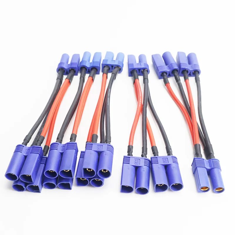 2 قطعة 14AWG 100 مللي متر سلك السيليكون EC5 موصل قابس ذكر/أنثى محول البطارية Y شكل Rc هليكوبتر كابل توسيع