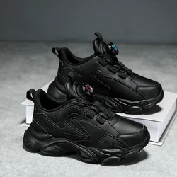 2025 Kinderschoenen Jongen Sneaker Zwart Wit School Tennis Sneaker Lichtgewicht Dikke Zool Casual Sportschoenen voor Jongen