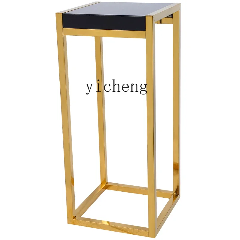 L-  stainless steel stone shelf base hotel shopping mall marble sculpture decorative art ornament display stand