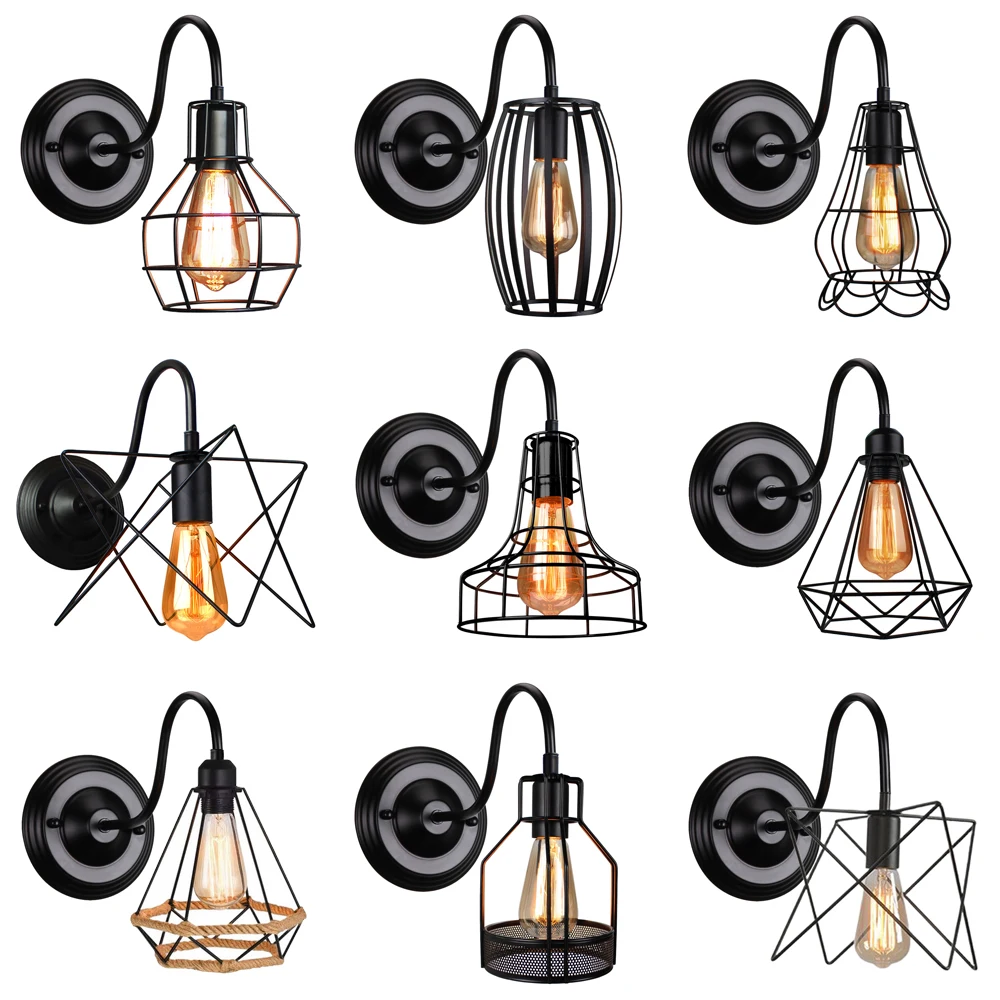 

Винтажный промышленный настенный светильник, бра, ретро настенный светильник, абажур E27, домашнее освещение для спальни, гостиной, кухни, прохода, Wandlamp