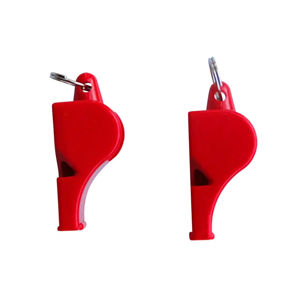 Sifflet de survie d'urgence en plastique, pour camping marin, bateau, rouge, lot de 2-4