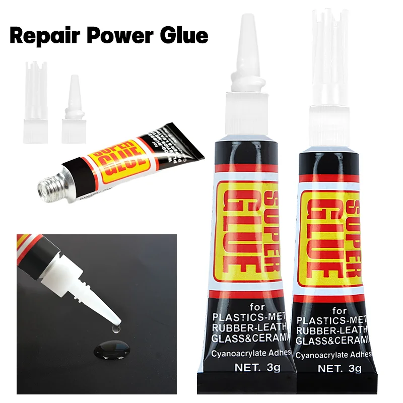 EOOPEE 3 g/Stück Superkleber, schnell trocknender Selbstkleber, geeignet für Metall, Kunststoff, Gummi, Bäume, Leder, Keramik, Holz usw.