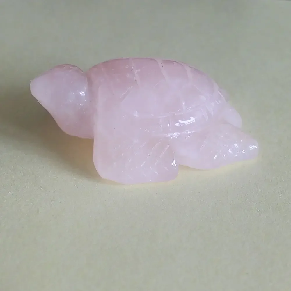 2'' Hand Carved Gemstone Crystal sea Turtle Figurine Animal Carving Statue desk Home Decor