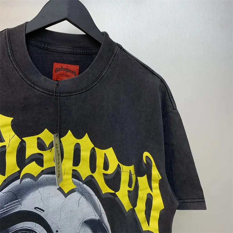 라지 워시 프린트 라운드넥 티셔츠