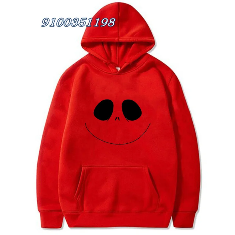 2024 Spring Halloween Town Pumpkin King Jack Skellington Hoodie Women Thin Loose Hooded Fashion Women's Pullover Loose Sweater