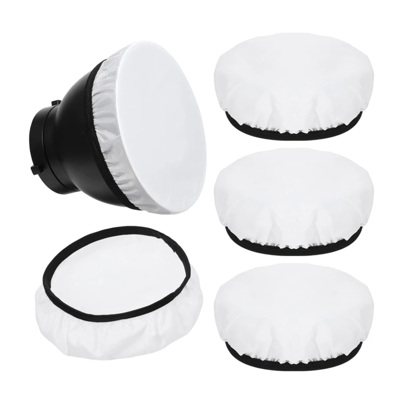 FFYY-4Pcs 18 سنتيمتر ضوء الناشر ، لينة الناشر غطاء المصباح الأبيض غطاء المصباح الناشر ، لستوديو ستروب عاكسات