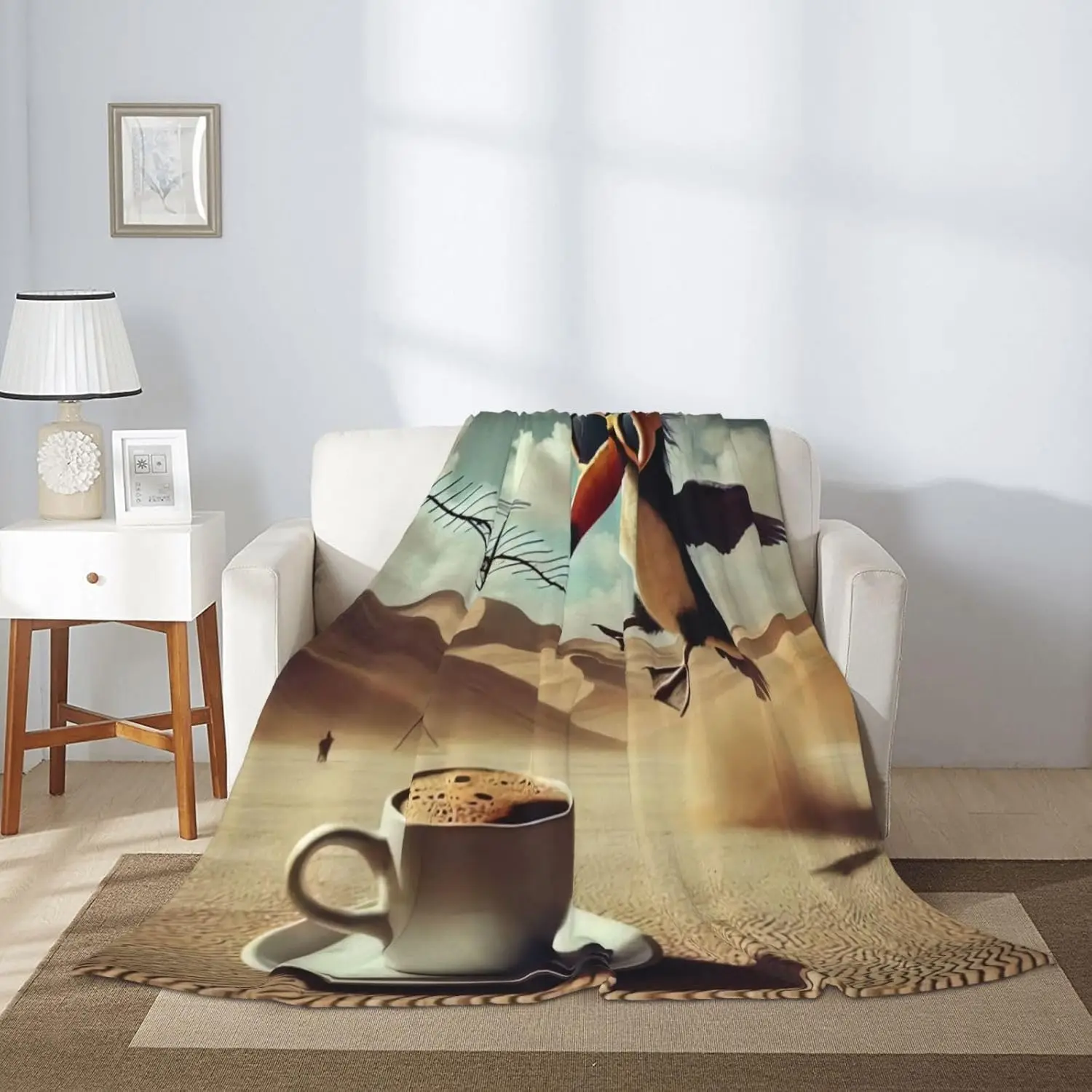 

Ультра-мягкое плюшевое итальянское одеяло из микрофибры Brainrot's Frulli Frulla, всесезонные теплые уютные фланелевые одеяла из шерпа для улицы O