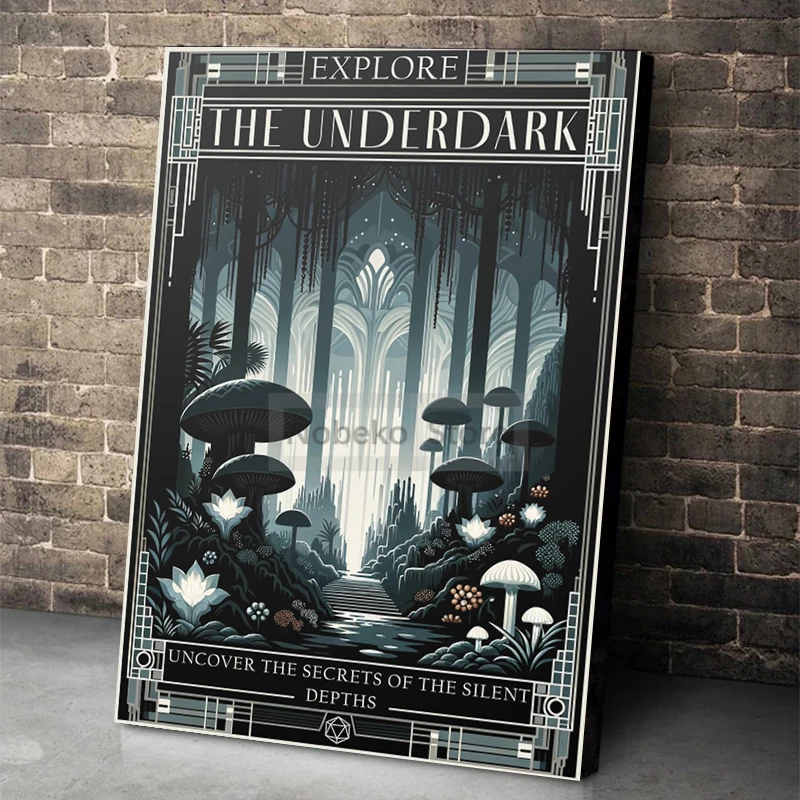 Dungeons and Dragons Game World Travel Poster Fantasy RPG Prints Canvas DnD Wall Art Pictures Home Room Tabletop Gaming Decor