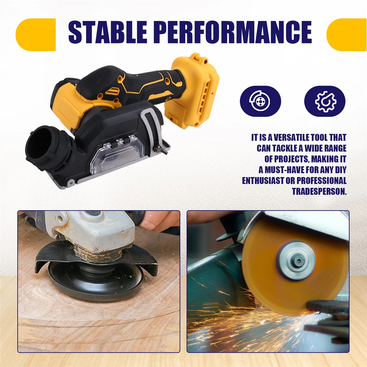 3 Inch Mini Angle Grinder Cordless Electirc CUT OFF Tool Cutting Circular Saw Power Tool for Dewalt 18V 20V Battery