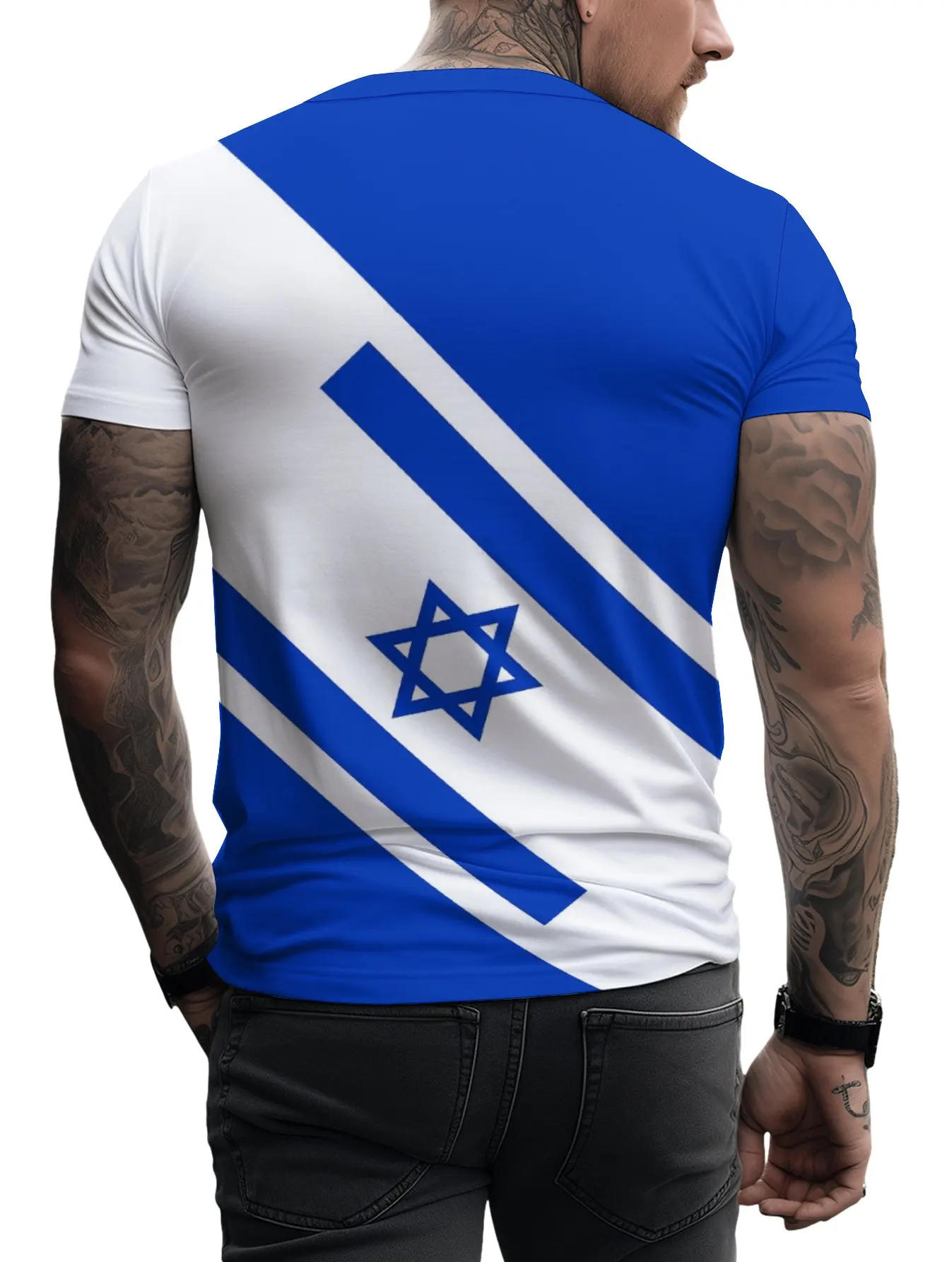 ISRAEL Men\'s T-shirt Fans Flag Football Soccer Jerseys Oversized tops Sports Night Run Hike Camp Speed Dry Fitness Casual