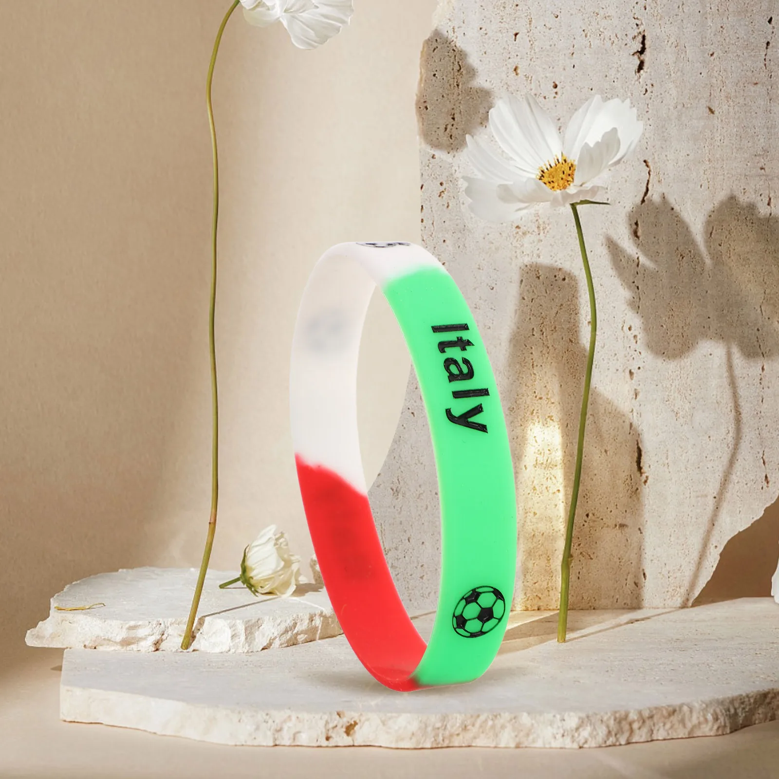 

15Pcs Italy Silicone Wristbands Vibrant Comfortable Sports Bracelets for Events Soccer Fans Football Bracelet