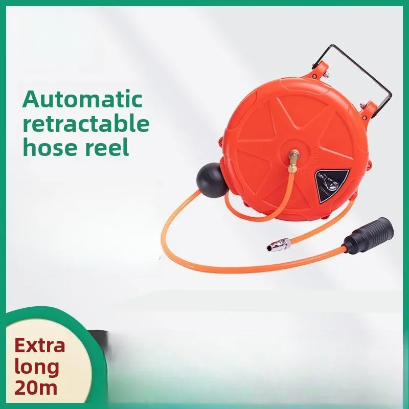 Sealed 8mm Air Tube Reel, Compact Auto Rewind Drum, Self‑locking Recovery Pneumatic Blower Accessory