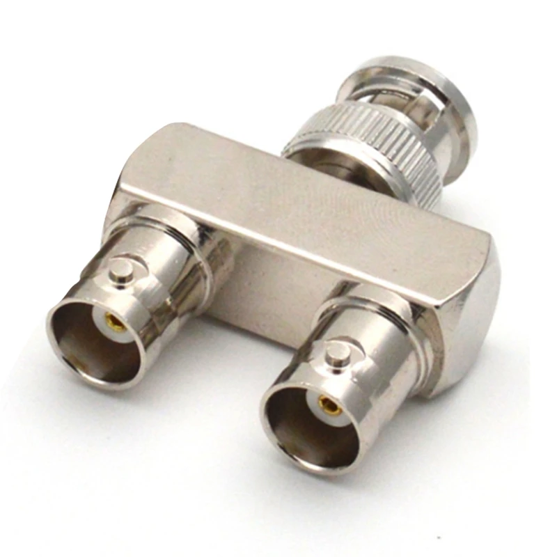 Pure Copper Connector BNC Three-Way One Male To Two Female Y-Type BNC Male To Female BNC-JKK RF Adapter