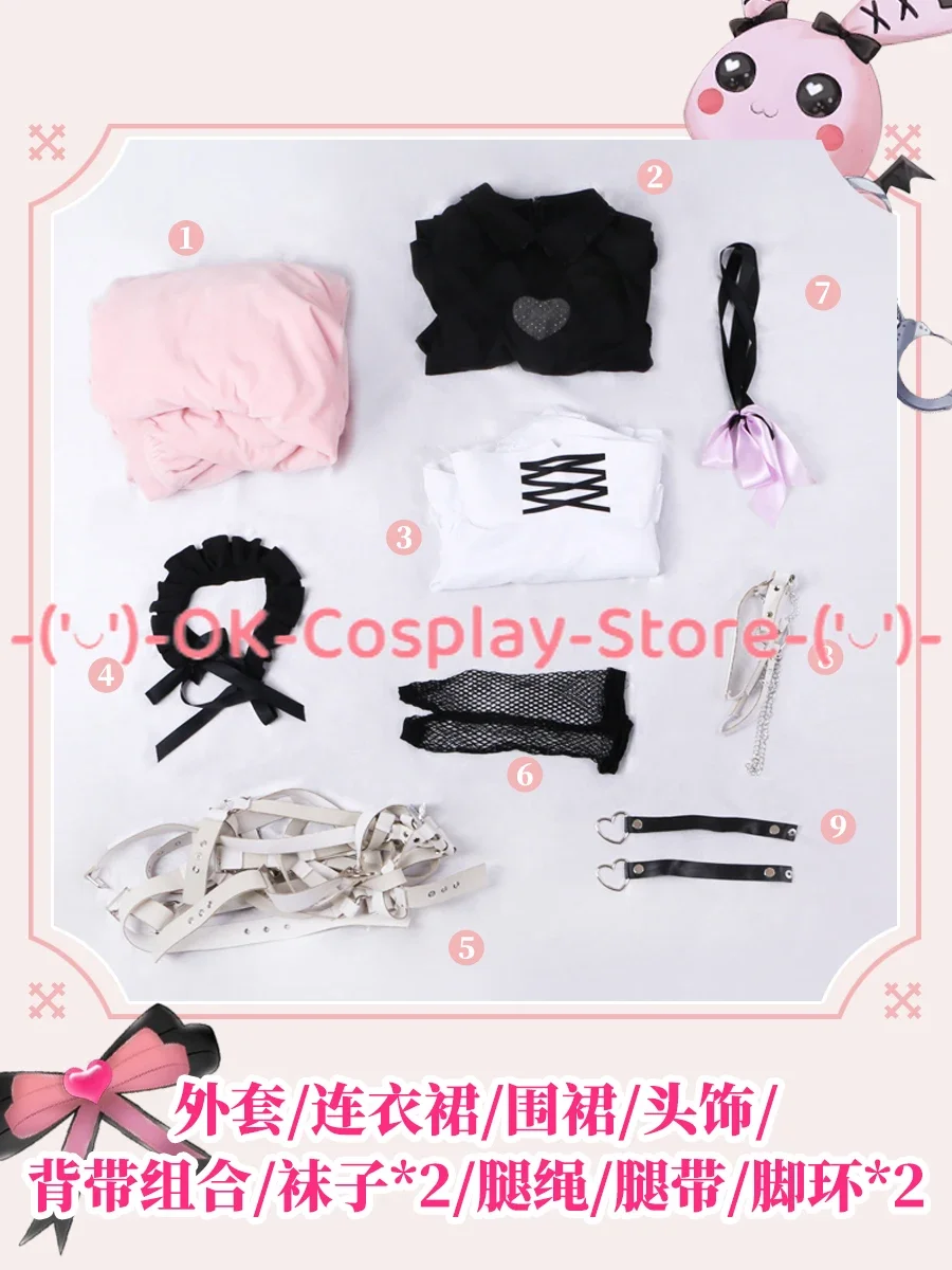 Yutuber VTuber Makaino Ririmu Cosplay Costumes Women Cute Party Suit Pink Coat Dress Halloween Carnival Uniform Custom Made