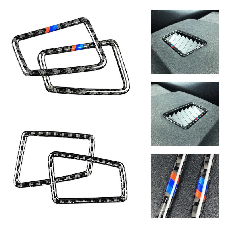 For BMW 3 Series E90 E92 E93 2005 2006 2007 2008 2009 2010 2011 2012 Car Carbon Fiber Air Conditioning Vent Side Air Outlet Trim