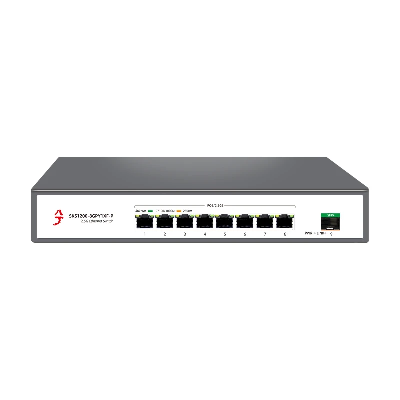 XikeStor 8-Port 2.5G POE 8 Ports 2.5g RJ45 PoE 10G SFP+ Unmanaged Ethernet Plug and Play