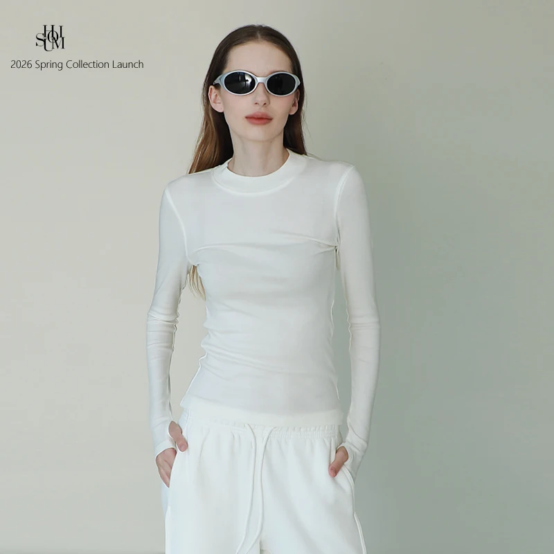 

uomi American Sle Long Sve Wool Blend Women's T-irt f High Collar Slim Fit Base irt Soft Comfortable Breathable